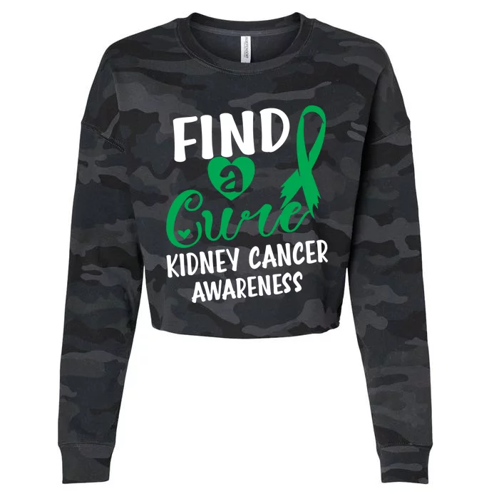 Find A Cure Ney Cancer Awareness Gift Cropped Pullover Crew