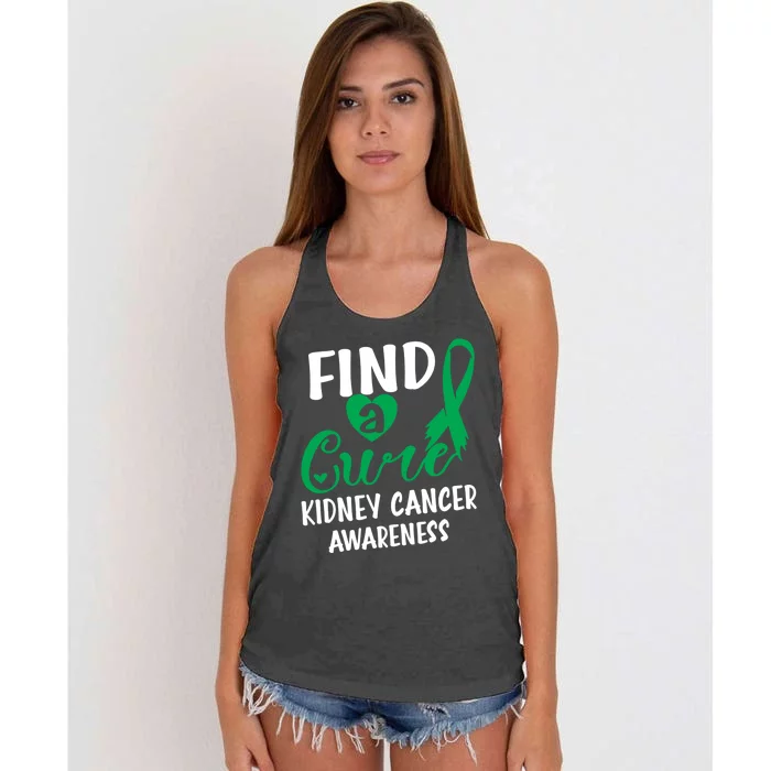 Find A Cure Ney Cancer Awareness Gift Women's Knotted Racerback Tank