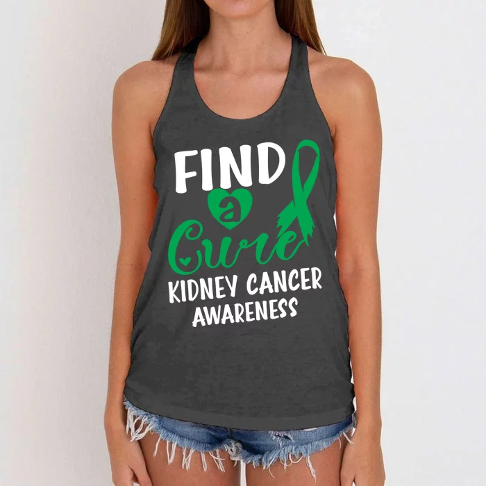 Find A Cure Ney Cancer Awareness Gift Women's Knotted Racerback Tank