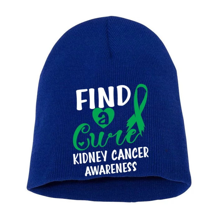 Find A Cure Ney Cancer Awareness Gift Short Acrylic Beanie