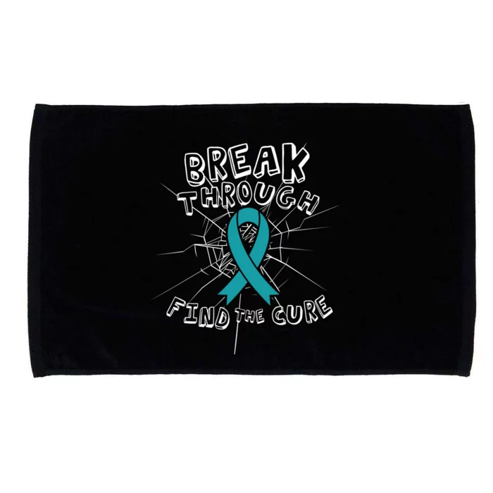 Find A Cure Ovarian Cancer Awareness Ribbon Funny Gift Cute Gift Microfiber Hand Towel