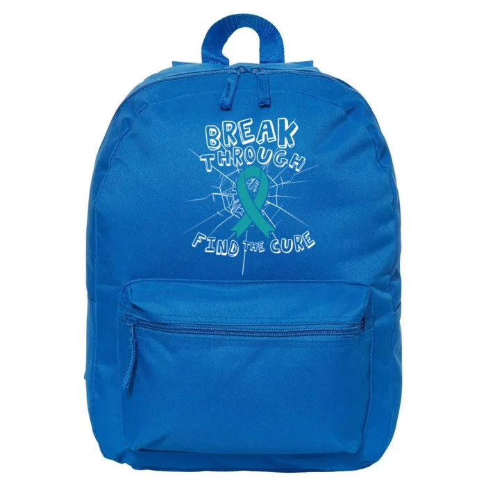 Find A Cure Ovarian Cancer Awareness Ribbon Funny Gift Cute Gift 16 in Basic Backpack