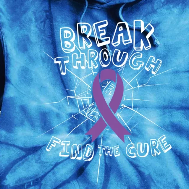 Find A Cure Pancreas Cancer Awareness Ribbon Funny Gift Tie Dye Hoodie