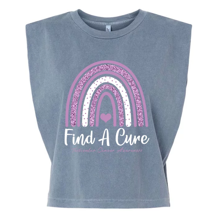 Find A Cure Testicular Cancer Awareness Day Rainbow Warrior Meaningful Gift Garment-Dyed Women's Muscle Tee