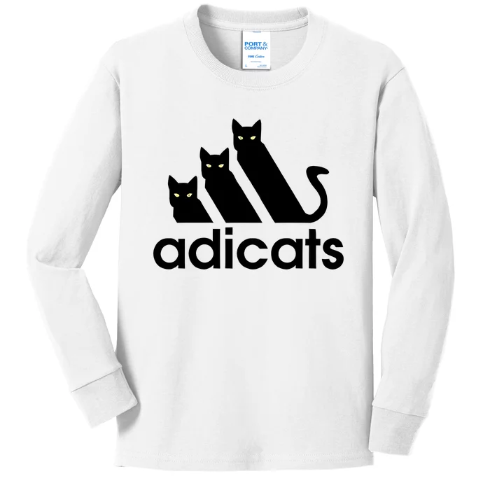 Funny Adicats Cute Cat Lover Pocket Cat Cat Mom Black Cat Kids Long Sleeve Shirt