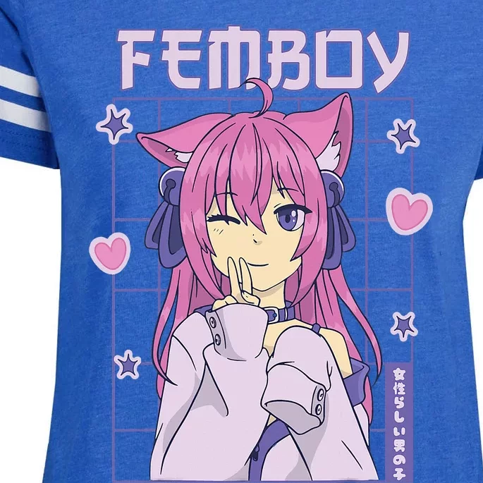 Femboy Anime Cute Little Femboy Enza Ladies Jersey Football T-Shirt