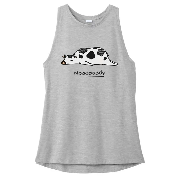 Farm Animal Cow Ladies Tri-Blend Wicking Tank