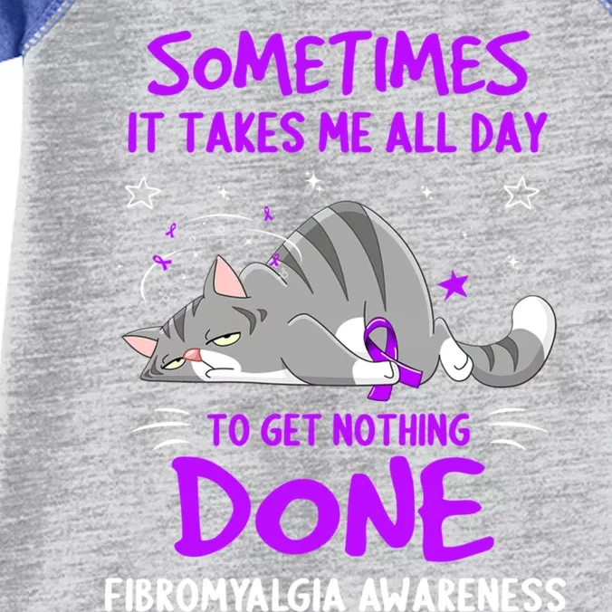 Fibromyalgia Awareness Cat Ribbon Gift Infant Baby Jersey Bodysuit