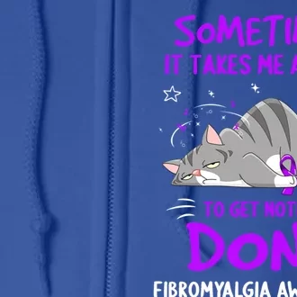 Fibromyalgia Awareness Cat Ribbon Gift Full Zip Hoodie