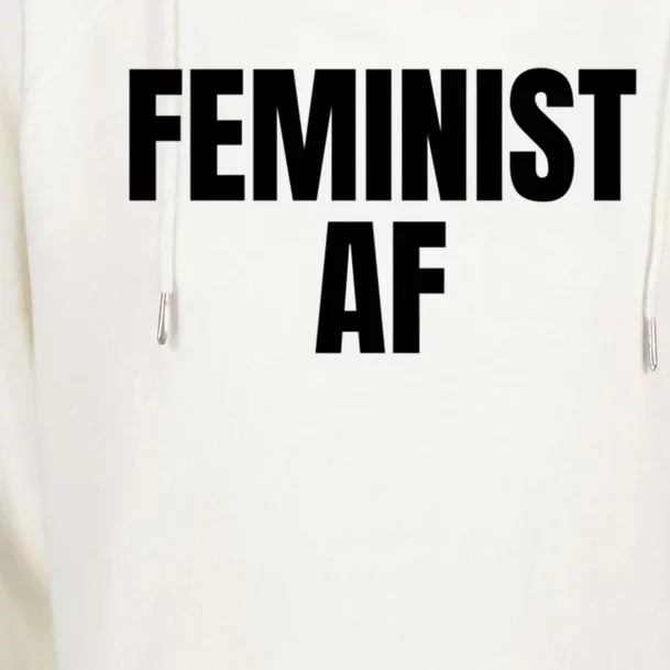 Feminist Af Cute Gift White Product Cute Gift Black Logo Cute Gift Design Funny Womens Funnel Neck Pullover Hood