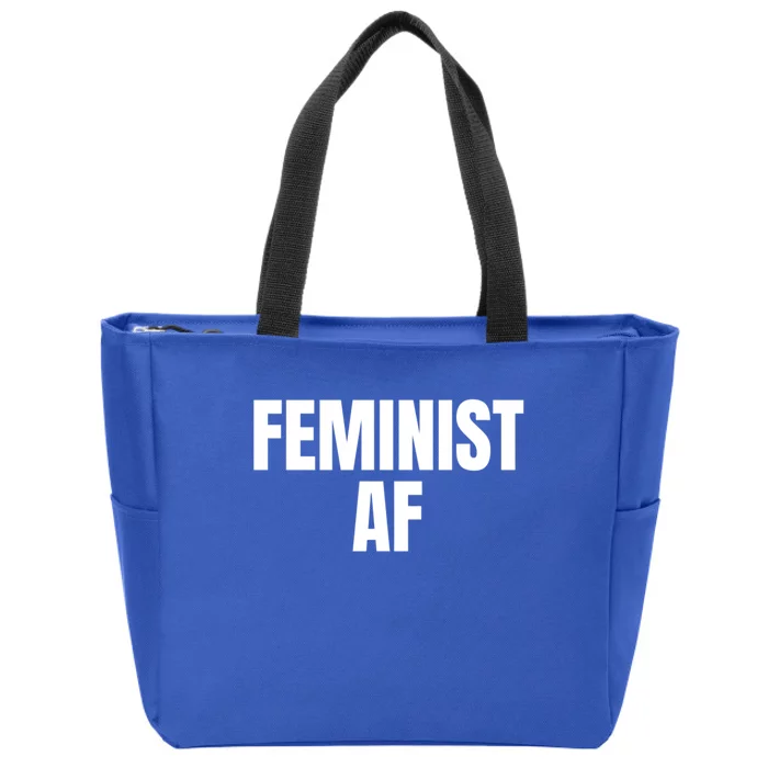 Feminist Af Cute Gift White Product Cute Gift Black Logo Cute Gift Design Funny Zip Tote Bag