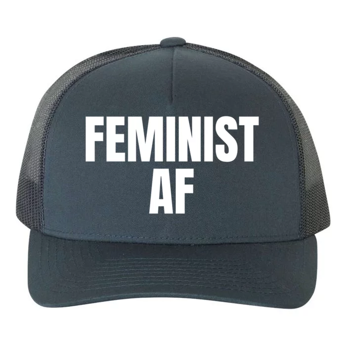 Feminist Af Cute Gift White Product Cute Gift Black Logo Cute Gift Design Funny Yupoong Adult 5-Panel Trucker Hat