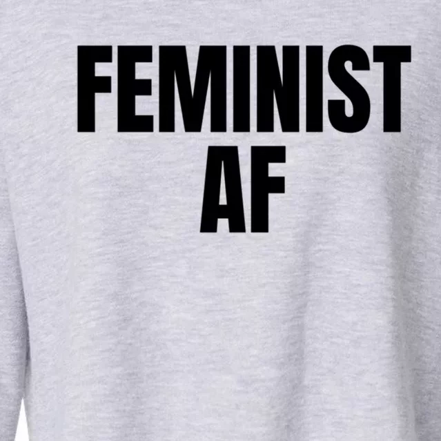 Feminist Af Cute Gift White Product Cute Gift Black Logo Cute Gift Design Funny Cropped Pullover Crew