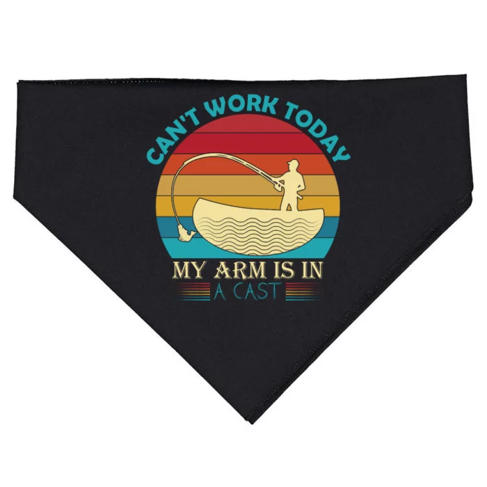 Fishing Arm Cast Pun USA-Made Doggie Bandana