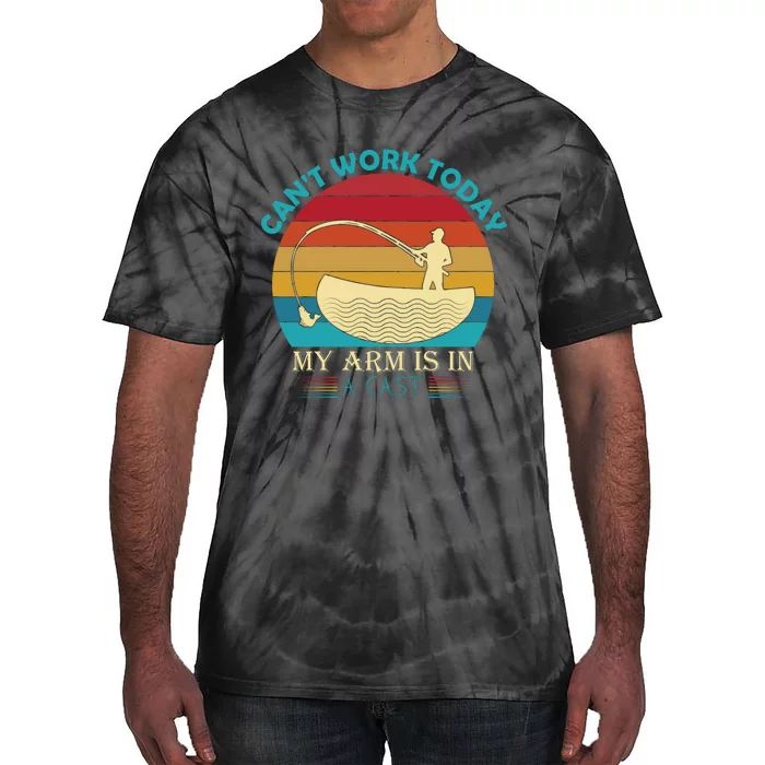 Fishing Arm Cast Pun Tie-Dye T-Shirt