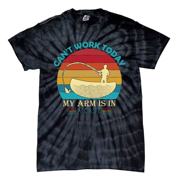 Fishing Arm Cast Pun Tie-Dye T-Shirt