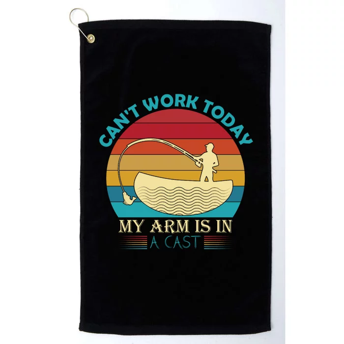 Fishing Arm Cast Pun Platinum Collection Golf Towel