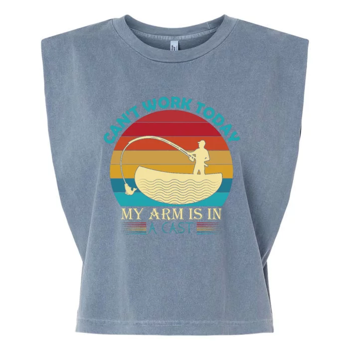 Fishing Arm Cast Pun Garment-Dyed Women's Muscle Tee