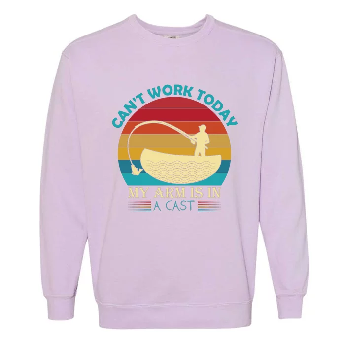 Fishing Arm Cast Pun Garment-Dyed Sweatshirt