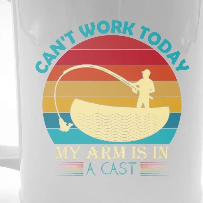 Fishing Arm Cast Pun Front & Back Beer Stein