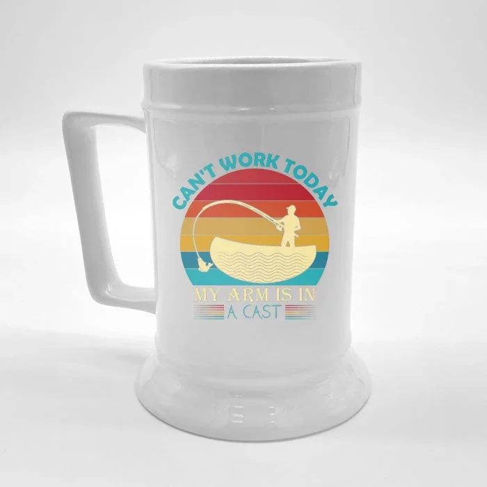 Fishing Arm Cast Pun Front & Back Beer Stein