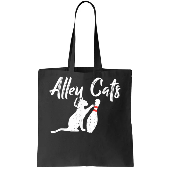 Funny Alley Cat Bowler Bowing Team Tote Bag