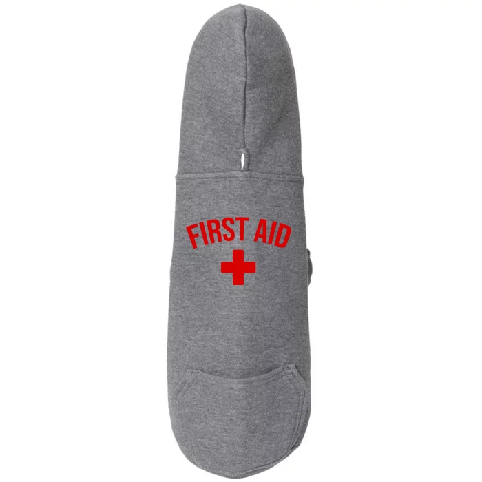 First Aid Cross Cool Medic Emergency Staff Uniform Cute Gift Doggie 3-End Fleece Hoodie