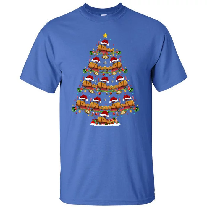 Funny Airplane Christmas Tree Lights Santa Airplane Xmas Gift Tall T-Shirt