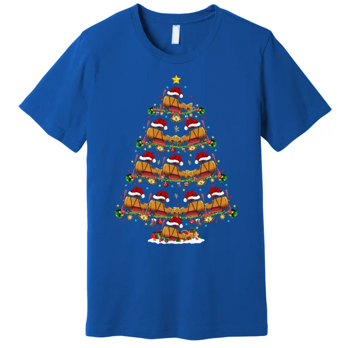 Funny Airplane Christmas Tree Lights Santa Airplane Xmas Gift Premium T-Shirt