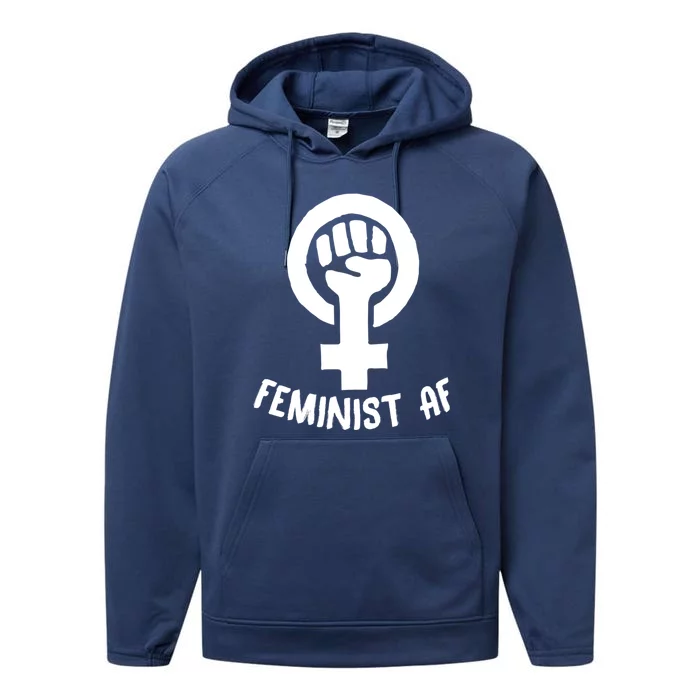 Feminist Af Cute Funny Radical Trendy Pro Feminism Art Funny Gift Performance Fleece Hoodie