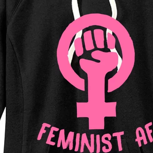 Feminist Af Cute Protest Fist Pro Intersectional Feminism Gift Women's Fleece Hoodie