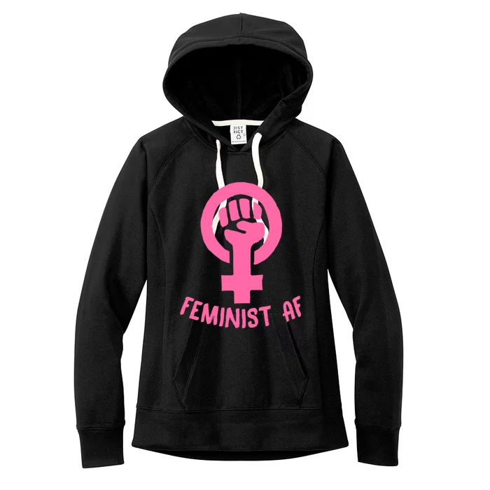 Feminist Af Cute Protest Fist Pro Intersectional Feminism Gift Women's Fleece Hoodie