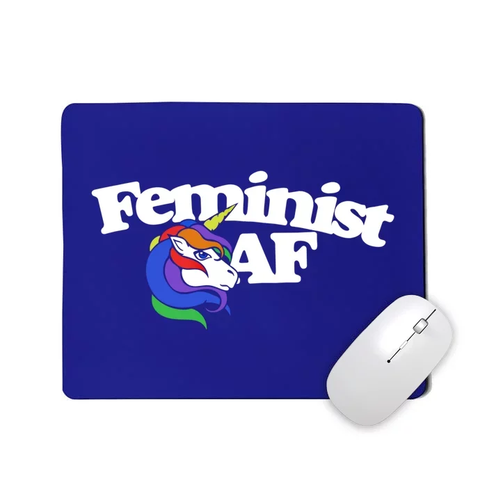 Feminist Af Cute Retro Rainbow Gift Mousepad