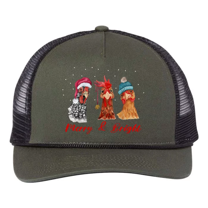 Farm Animal Chicken Gift For Christmas Retro Rope Trucker Hat Cap