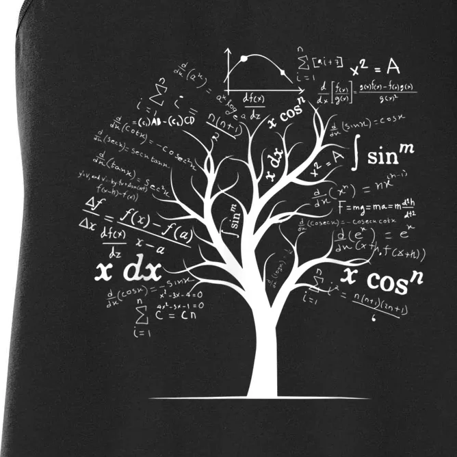 Funny AP Calculus Algebra Tree Math Teacher Nerd Geek Gifts Women's Racerback Tank