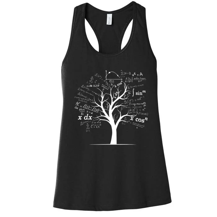 Funny AP Calculus Algebra Tree Math Teacher Nerd Geek Gifts Women's Racerback Tank