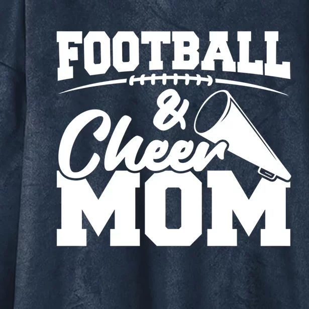 Football And Cheer Mom Great Gift High School Sports Great Gift Cheerleading Gif Hooded Wearable Blanket