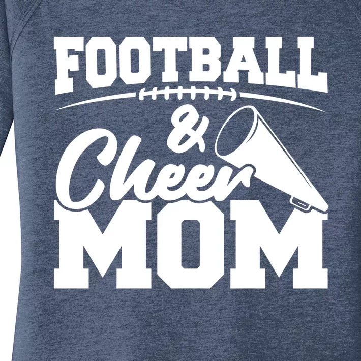 Football And Cheer Mom Great Gift High School Sports Great Gift Cheerleading Gif Women's Perfect Tri Tunic Long Sleeve Shirt