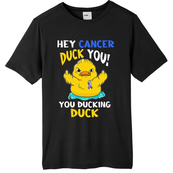 Fight Against Cancer Funny Duck Design ChromaSoft Performance T-Shirt