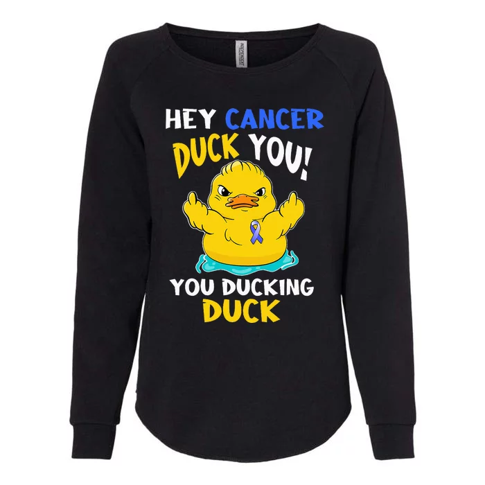 Fight Against Cancer Funny Duck Design Womens California Wash Sweatshirt