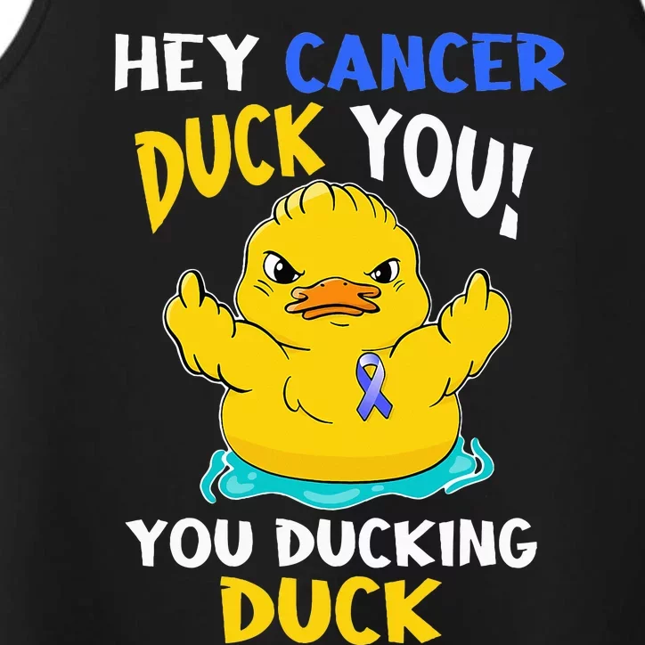 Fight Against Cancer Funny Duck Design Performance Tank