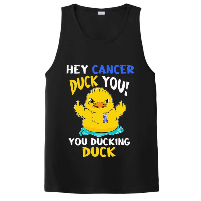 Fight Against Cancer Funny Duck Design Performance Tank