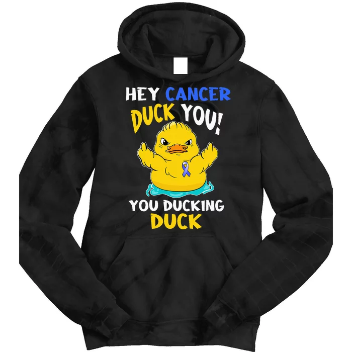 Fight Against Cancer Funny Duck Design Tie Dye Hoodie