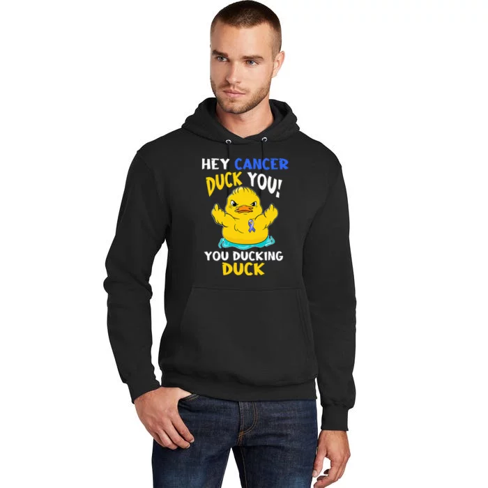 Fight Against Cancer Funny Duck Design Tall Hoodie