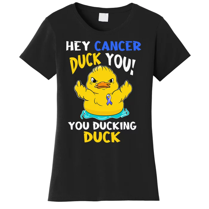 Fight Against Cancer Funny Duck Design Women's T-Shirt