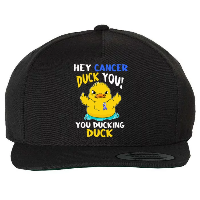 Fight Against Cancer Funny Duck Design Wool Snapback Cap