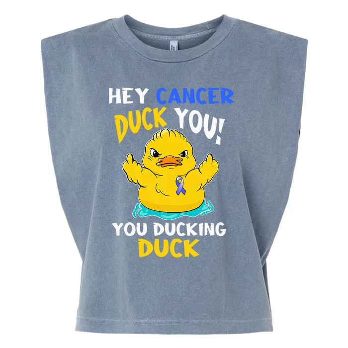 Fight Against Cancer Funny Duck Design Garment-Dyed Women's Muscle Tee