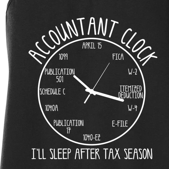 Funny Accountant Clock Gift For Cpa Accounting Men Women Cool Gift Women's Racerback Tank