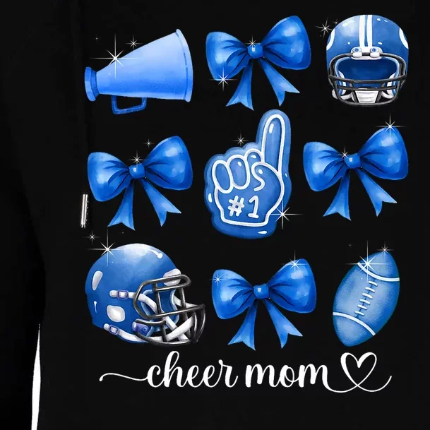 Football And Cheer Mom Football Coquette Bow Game Day Women Womens Funnel Neck Pullover Hood