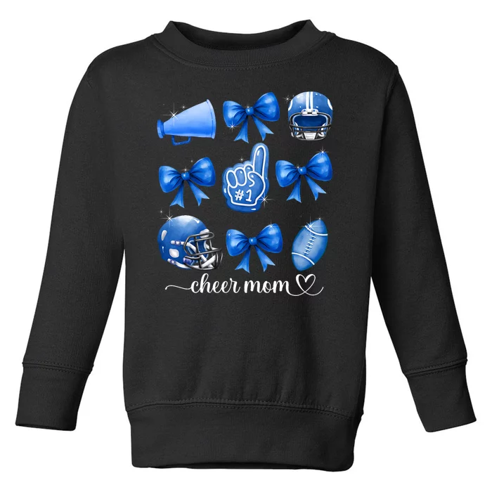 Football And Cheer Mom Football Coquette Bow Game Day Women Toddler Sweatshirt